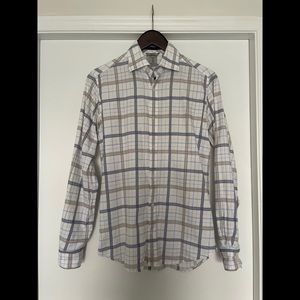 Tristan White Plaid Collared Shirt